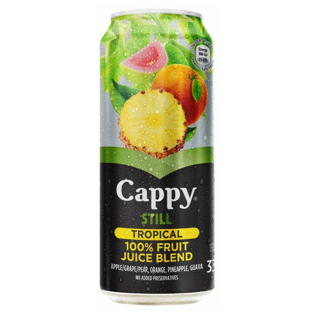 Cappy Tropical 300ml Still 100% Juice Cans