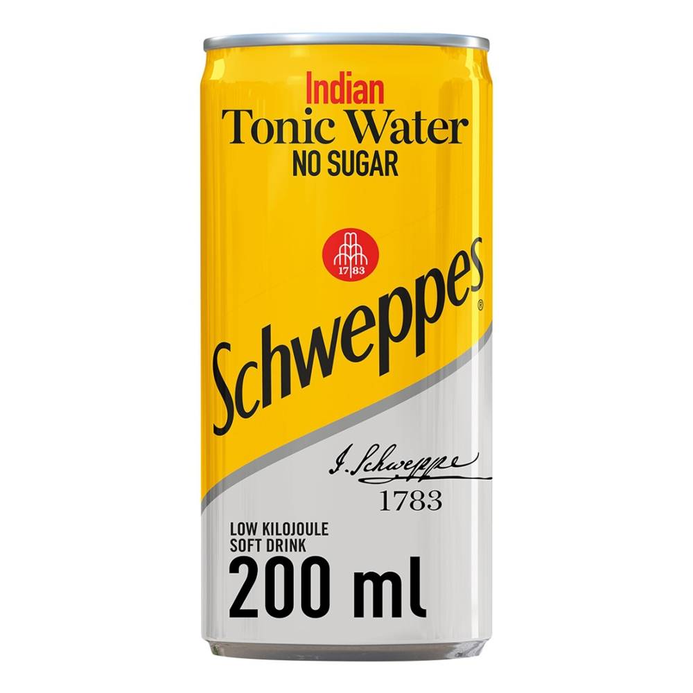 Schweppes Indian Tonic Water No Sugar 200ml Cans