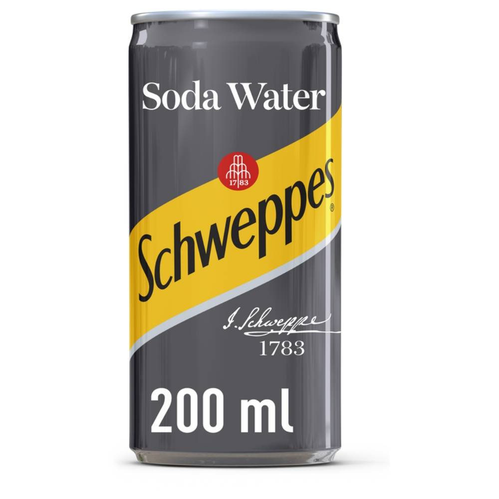 Schweppes Soda Water 200ml Cans