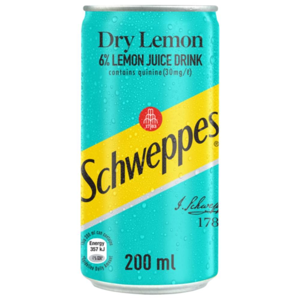 Schweppes Dry Lemon 200ml Cans