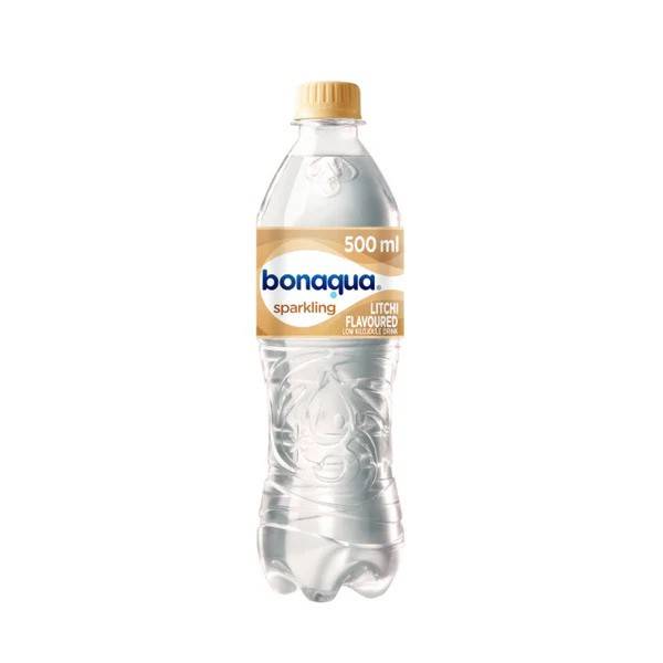 Bonaqua Litchi Flavored Sparkling Water 500ml PET Bottles