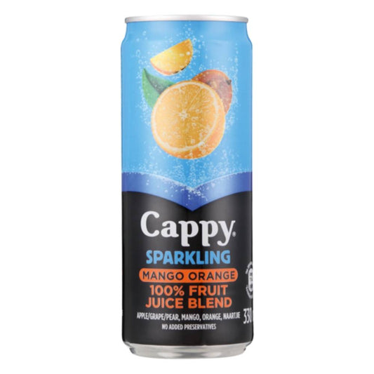 Cappy Mango Orange 300ml Sparkling 100% Juice Cans