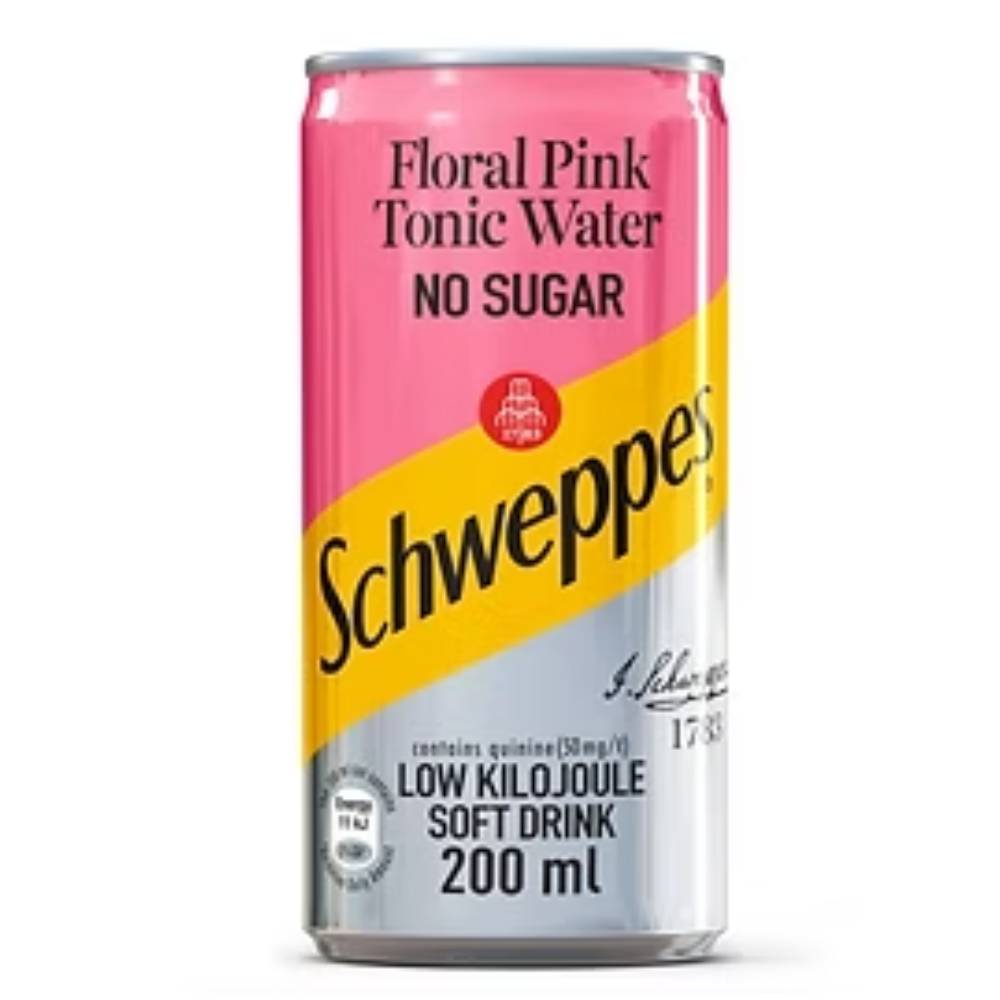 Schweppes Floral Pink No Sugar Tonic Water 200ml Cans