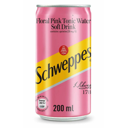 Schweppes Floral Pink Tonic Water 200ml Cans