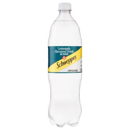 Schweppes Lemonade No Sugar 1L PET Bottles