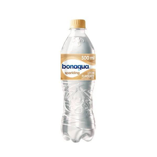 Bonaqua Litchi Flavored Sparkling Water 500ml PET Bottles