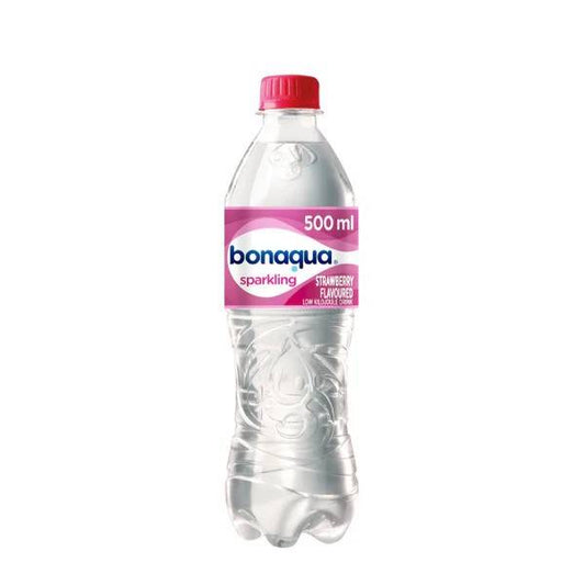 Bonaqua Strawberry Flavored Sparkling Water 500ml PET Bottles